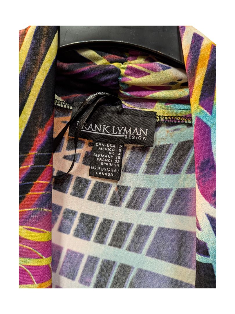 Colourful Strip Open Shirt Frank Lyman Size 2