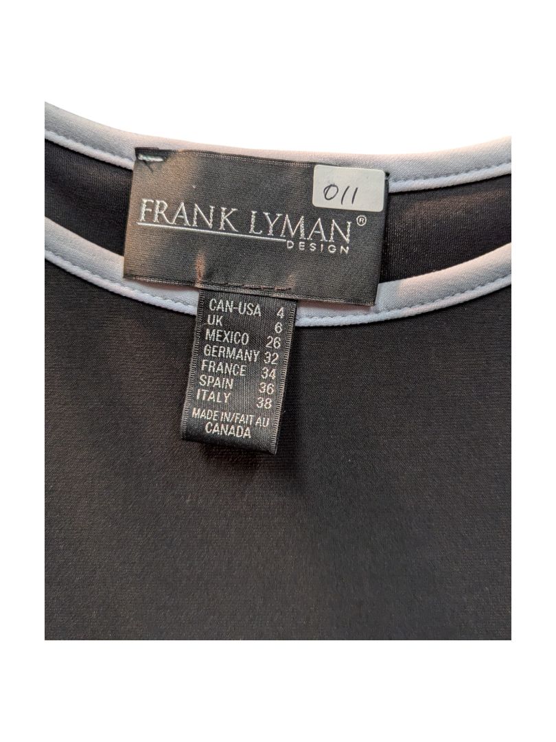 Black Soft Knit Shirt with Knot Tie Frank Lyman Size 4