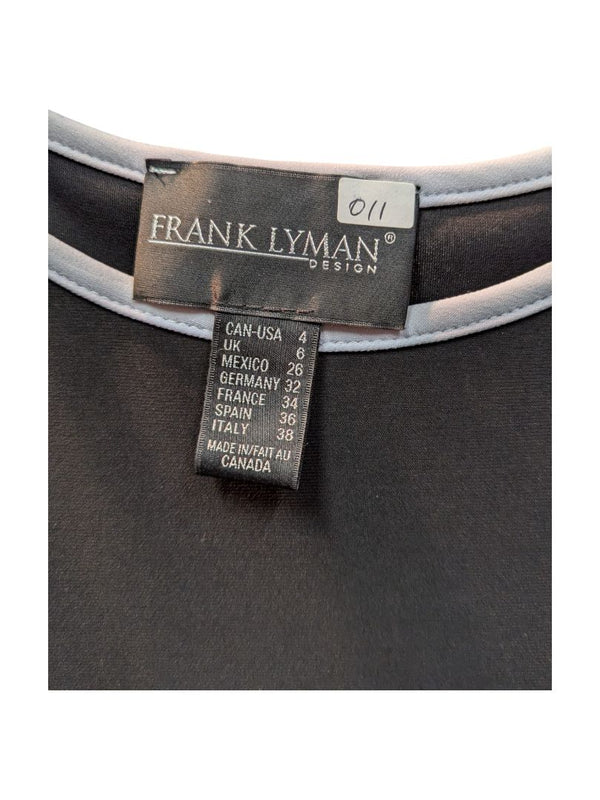 Black Soft Knit Shirt with Knot Tie Frank Lyman Size 4