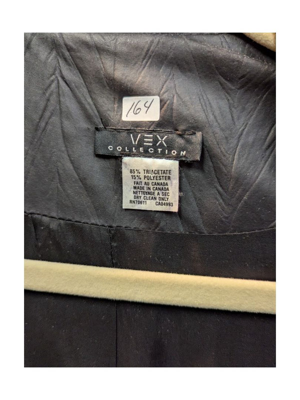 Black Pu Leather Jacket w/ Puffy Collar VEX