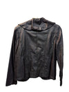 Black Pu Leather Jacket w/ Puffy Collar VEX