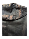 Black Pu Leather Jacket w/ Puffy Collar VEX