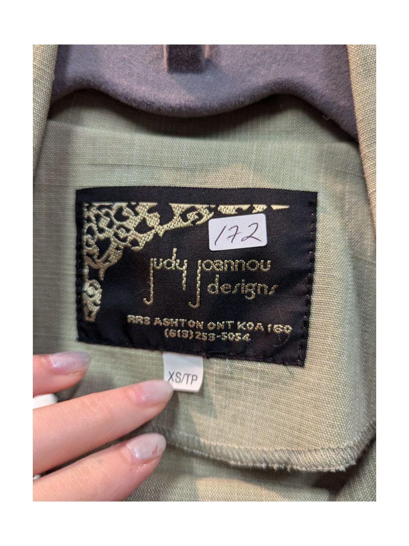 Pistachio Green Button Jacket and Pants w/ Rock Decor (Set of 2) Judy Joannou Size XS