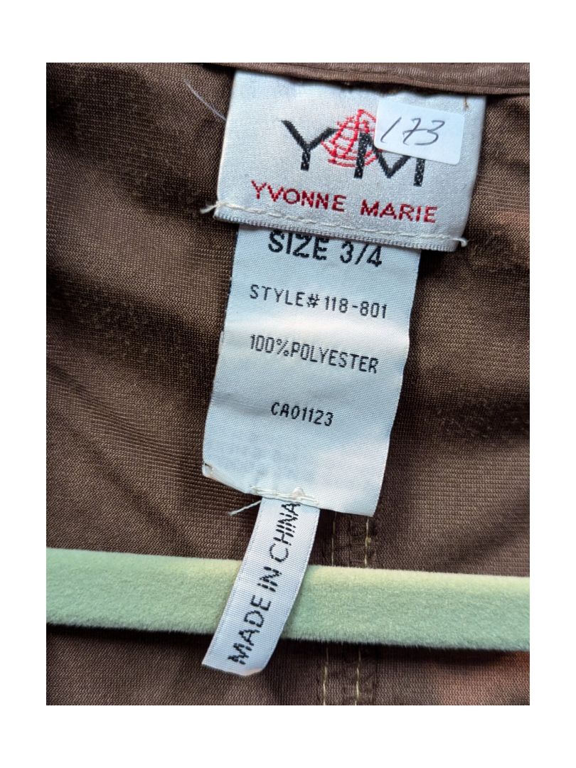 Brown Soft Pu Leather Draped Shirt YM Size 3/4