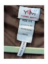 Brown Soft Pu Leather Draped Shirt YM Size 3/4