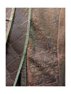 Brown Soft Pu Leather Draped Shirt YM Size 3/4