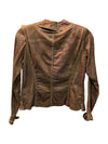 Brown Soft Pu Leather Draped Shirt YM Size 3/4