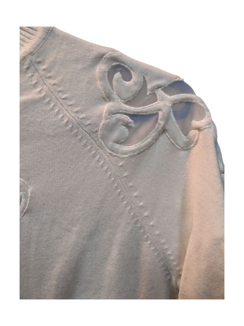 Ivory Cream Turtleneck Knit Shirt w/ Velvet Leo Guy Size 3