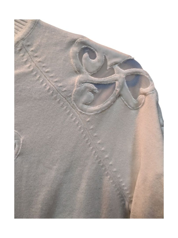 Ivory Cream Turtleneck Knit Shirt w/ Velvet Leo Guy Size 3