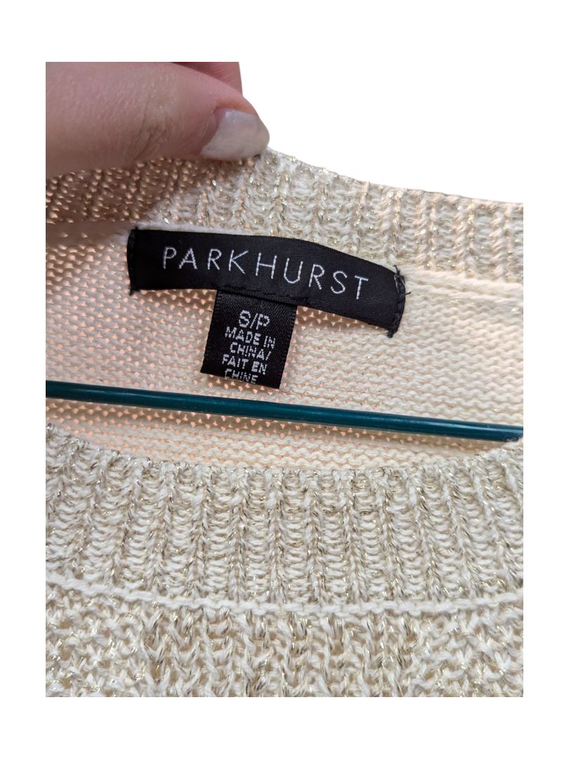 Shimmer White Sweater Parkhurst Size S