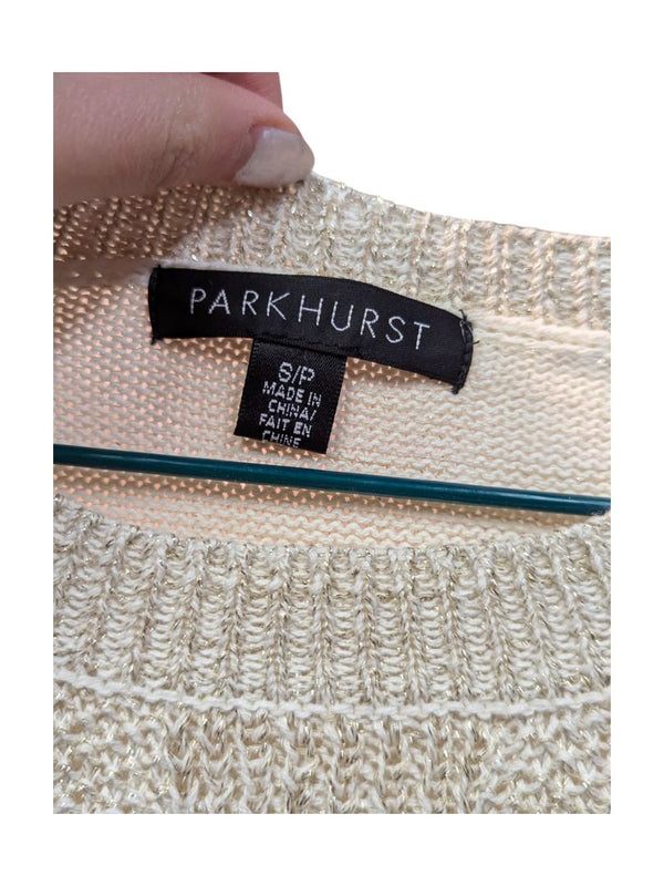 Shimmer White Sweater Parkhurst Size S