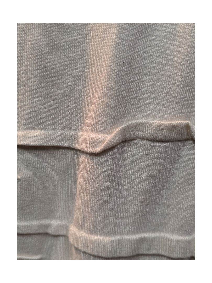 Cream Knitted Shirt w/ Lines Vex Size M
