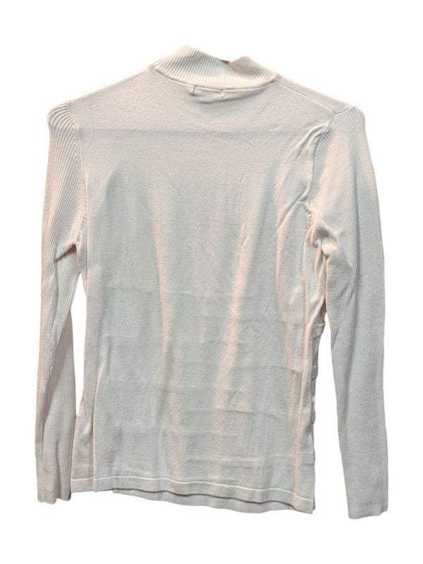 Cream Knitted Shirt w/ Lines Vex Size M