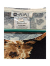 Leopard Pattern and Flower Black Long Sleeves Chagall Size S