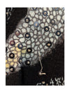 Grey Dot Pattern and Lining Black Long Sleeves Chagall Size S