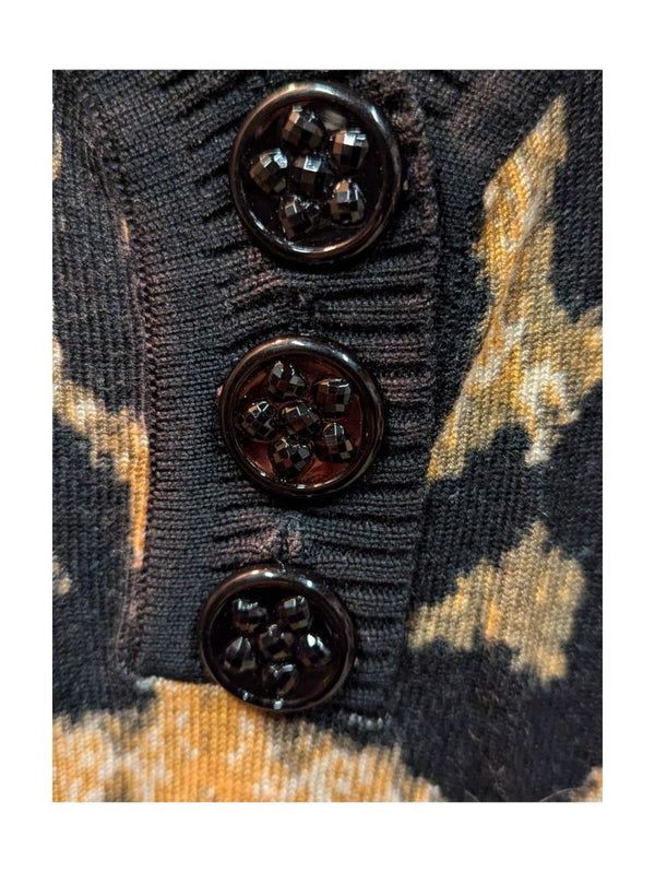 Leopard Pattern Sweater w/ Buttons Leo Guy Size 3