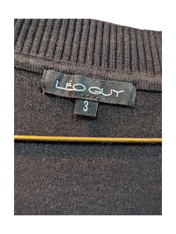 Leopard Pattern Sweater w/ Buttons Leo Guy Size 3