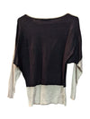 Flower Pattern Black Soft Knit Long Sleeves Frank Lyman Size M