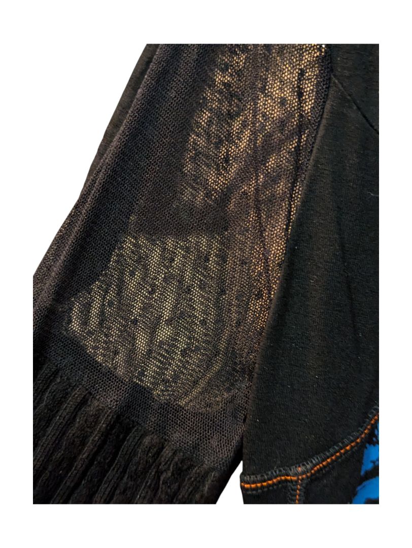 Crowneck Black Long Sleeves w/ Blue Graphic Tricotto Size M