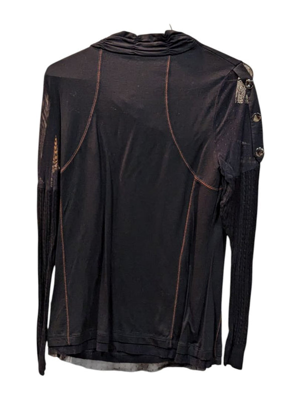 Crowneck Black Long Sleeves w/ Blue Graphic Tricotto Size M