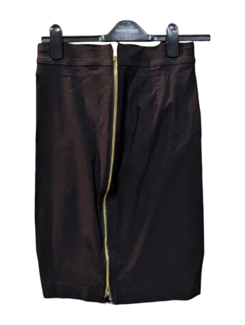 Black Zip-Up Skirt w/ Stretchable Waist Band Frank Lyman Size 4