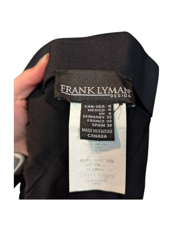 Black Zip-Up Skirt w/ Stretchable Waist Band Frank Lyman Size 4