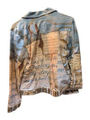 Brown and Blue Letter Print Denim Jacket Dolcezza Size S