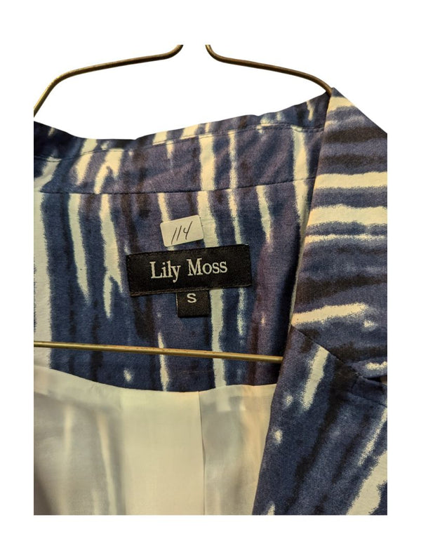 Blue and White Paint Blazer Lily Moss Size S