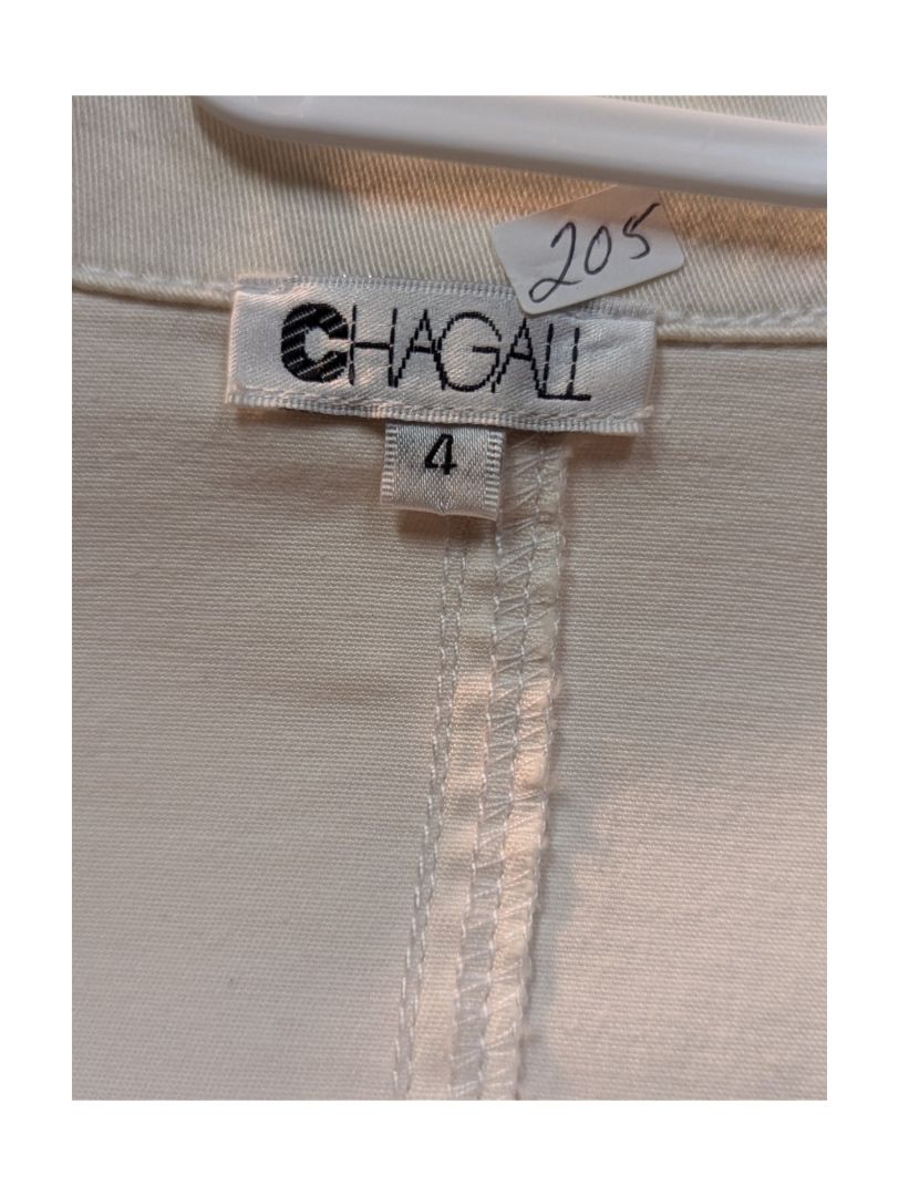 White Short Sleeve Suit Jacket w/ Shorts (Set of 2) Chagall Size 4