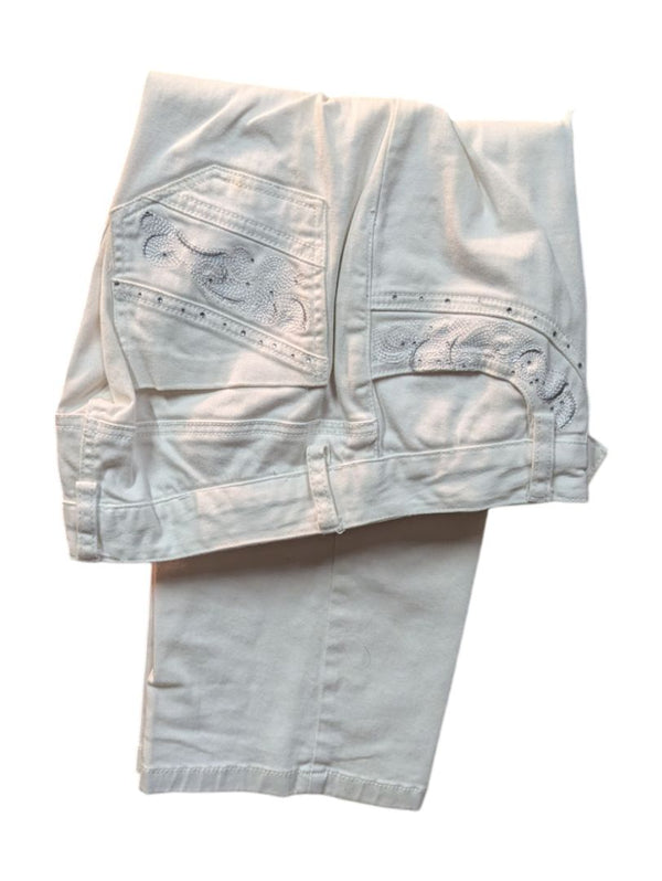 White Short Sleeve Suit Jacket w/ Shorts (Set of 2) Chagall Size 4