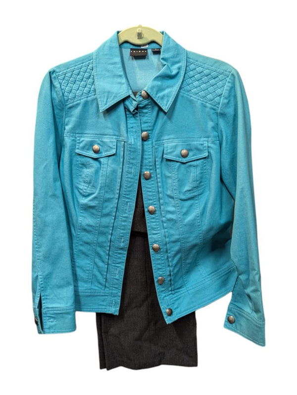 Teal Blue Denim Jacket w/ Grey Trousers (set of 2) Tribal Size 6