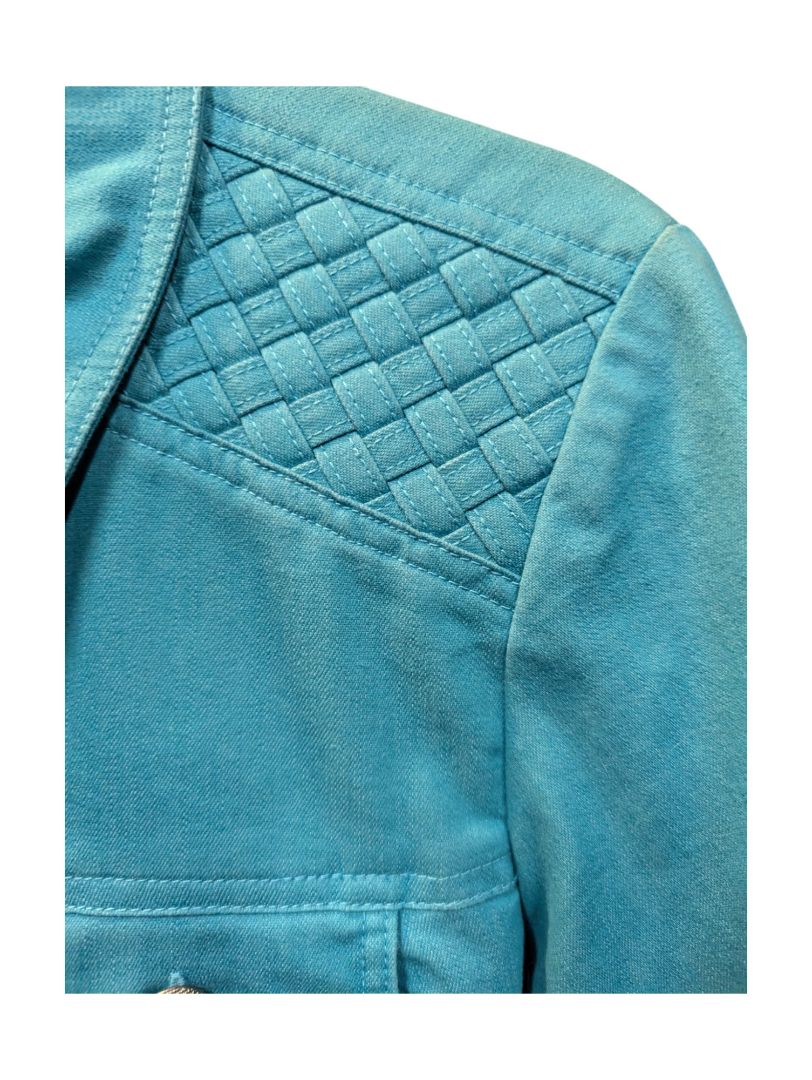 Teal Blue Denim Jacket w/ Grey Trousers (set of 2) Tribal Size 6