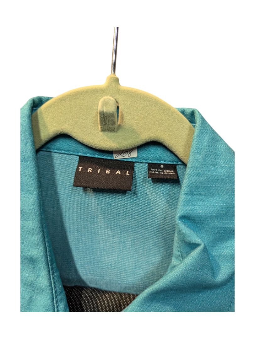 Teal Blue Denim Jacket w/ Grey Trousers (set of 2) Tribal Size 6