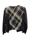 Plaid Jacket w/ Pu Leather Sleeves Cartise Size 8
