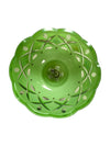 Vintage Hand-Printed Hurricane Glass Lamp w/ Glass Lusters