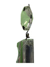 Vintage Hand-Printed Hurricane Glass Lamp w/ Glass Lusters