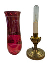 Vintage Bohemian-style Ruby Glass Lamp