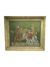 Vintage Silk Painting of Battle Scene w/ Elephants
