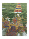 Vintage Silk Painting of Battle Scene w/ Elephants