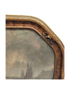 Windmill and Boat Printed Oil Paintings (set of 2)