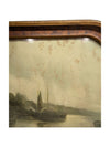 Windmill and Boat Printed Oil Paintings (set of 2)
