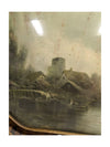 Windmill and Boat Printed Oil Paintings (set of 2)