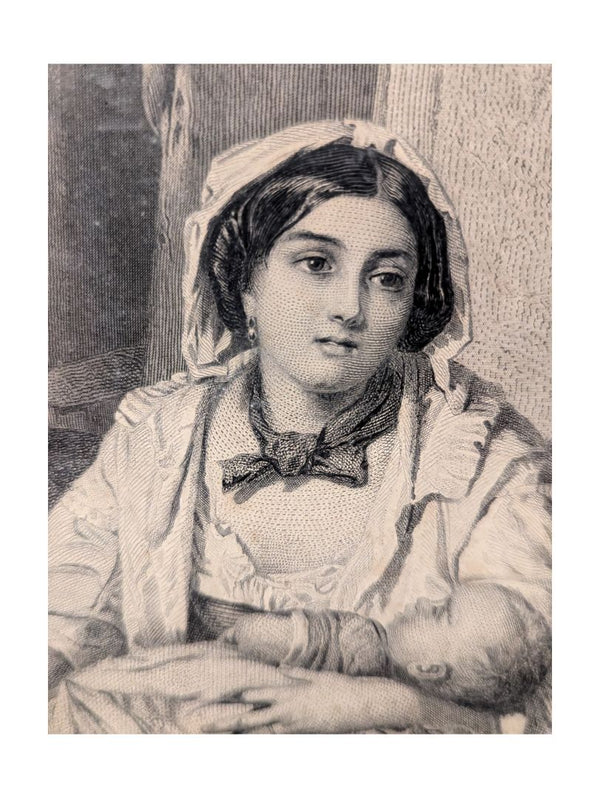 C.Rost Engraving by Thomas Faed "The Little Wanderer"