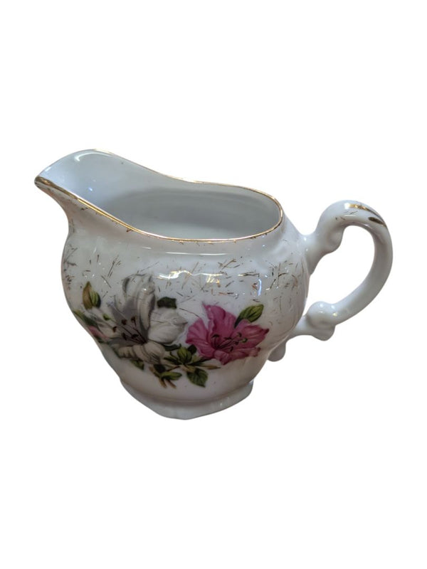 Vintage Fine China Japan Porcelain Flowers Creamer & Sugar Bowl (Set of 2)