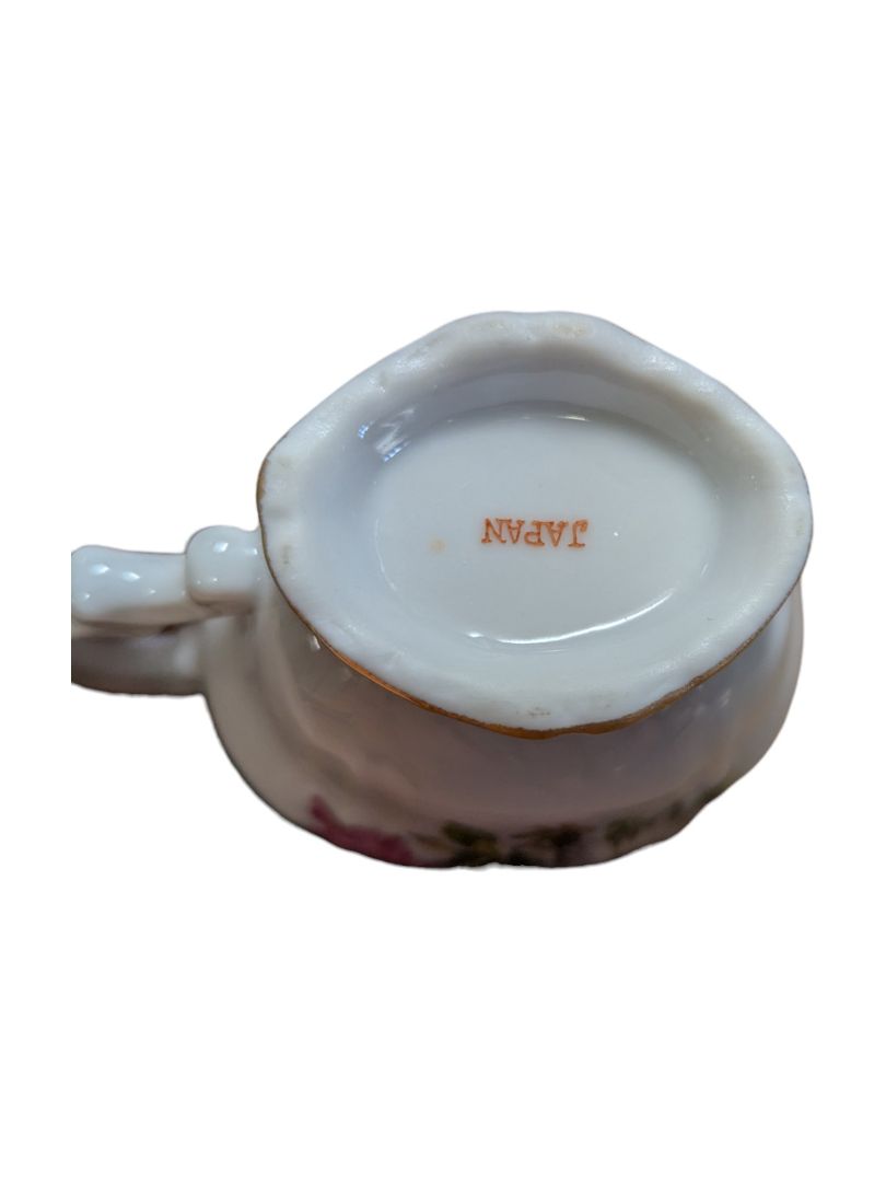 Vintage Fine China Japan Porcelain Flowers Creamer & Sugar Bowl (Set of 2)