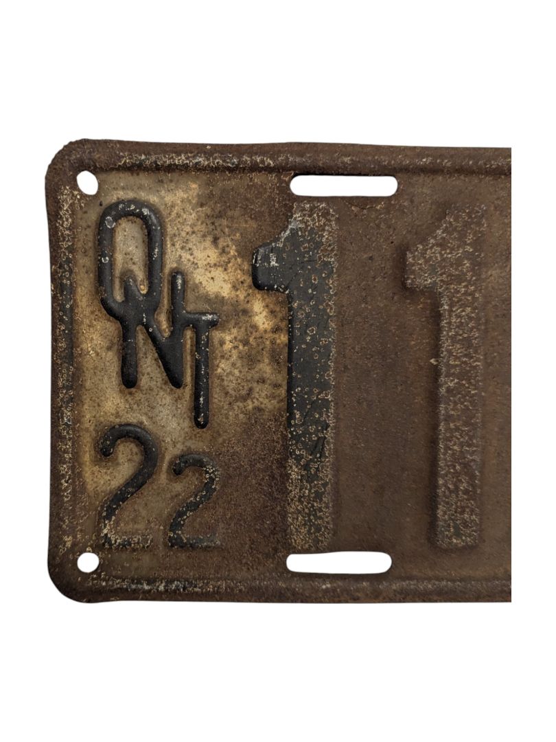 1922 Ontario License Plate (2 pieces)