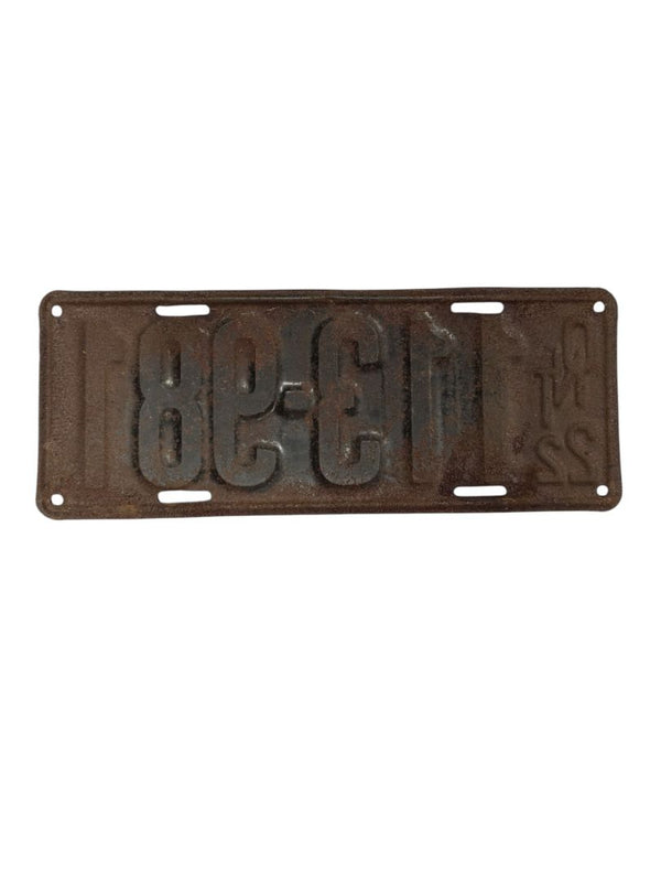 1922 Ontario License Plate (2 pieces)