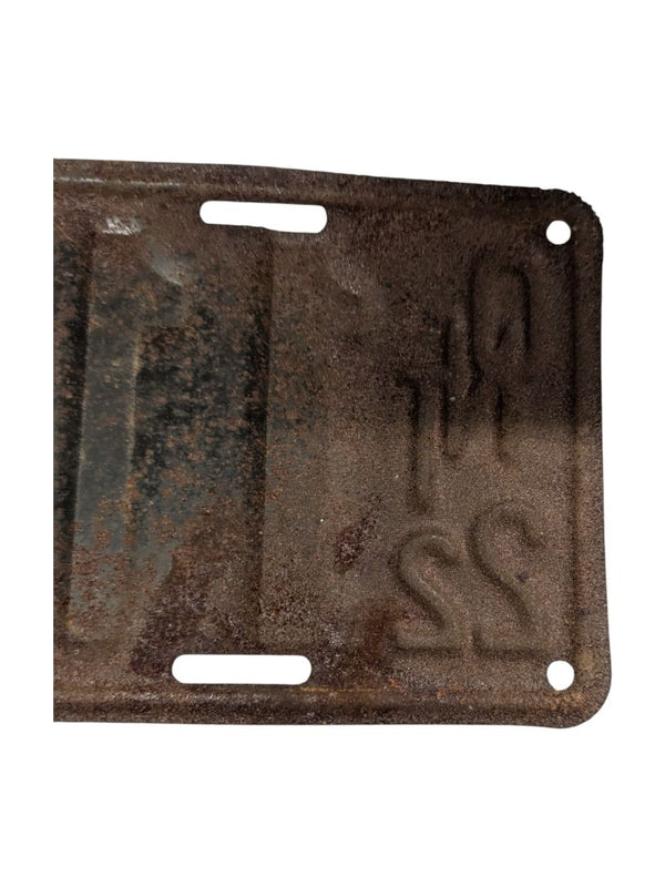 1922 Ontario License Plate (2 pieces)