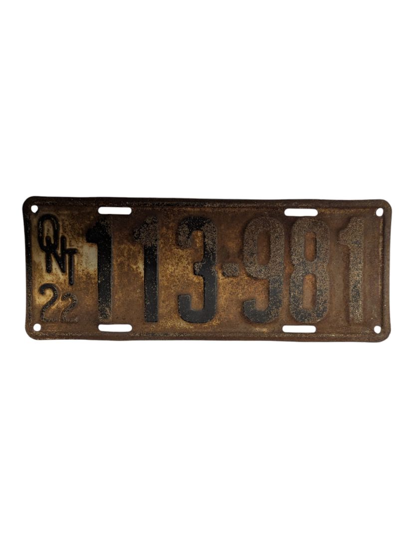 1922 Ontario License Plate (2 pieces)