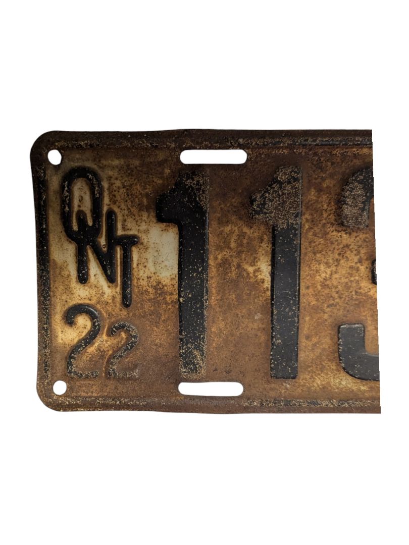 1922 Ontario License Plate (2 pieces)